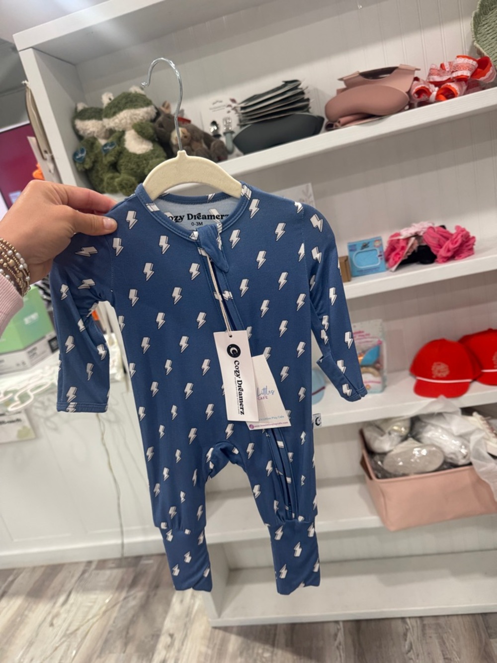 Blue Lightning Zip-Front Footie